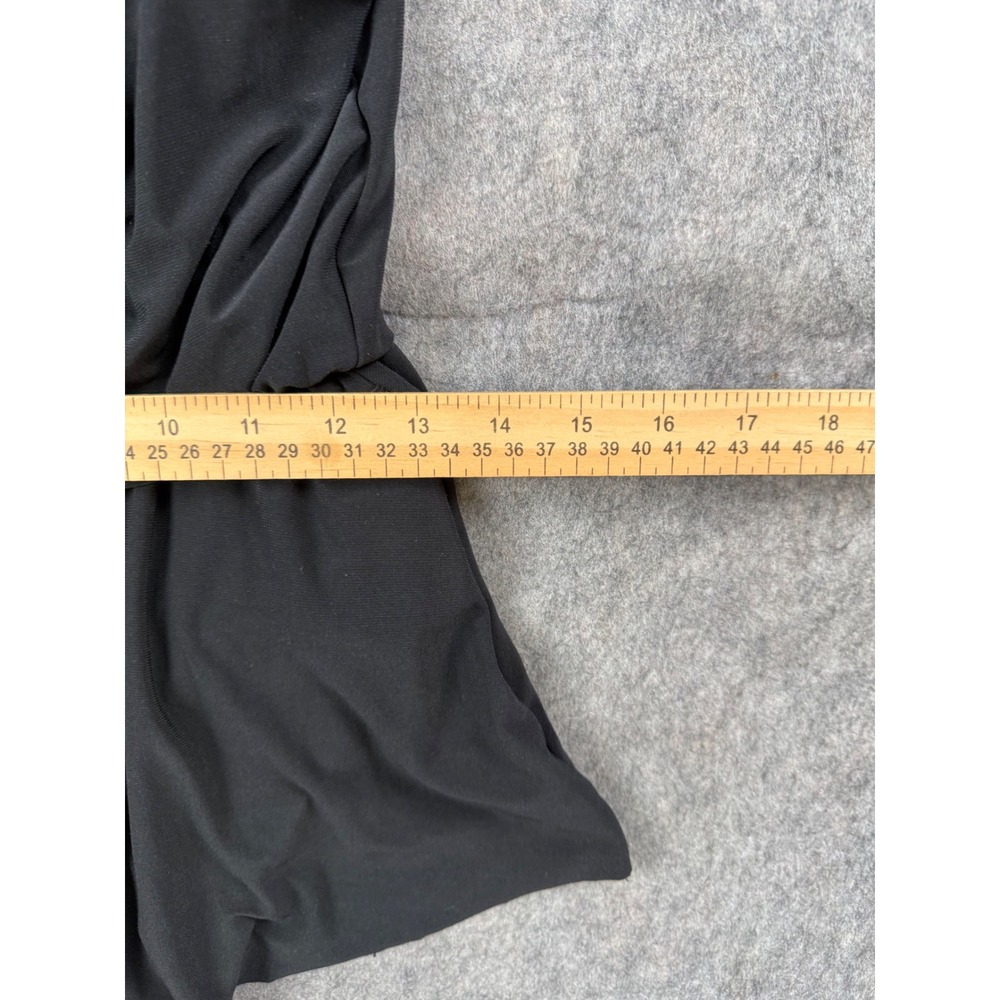 Aqua Green Swim Romper Women Medium Black Polyester Blouson One Piece Swimsuit - Picture 2 of 8